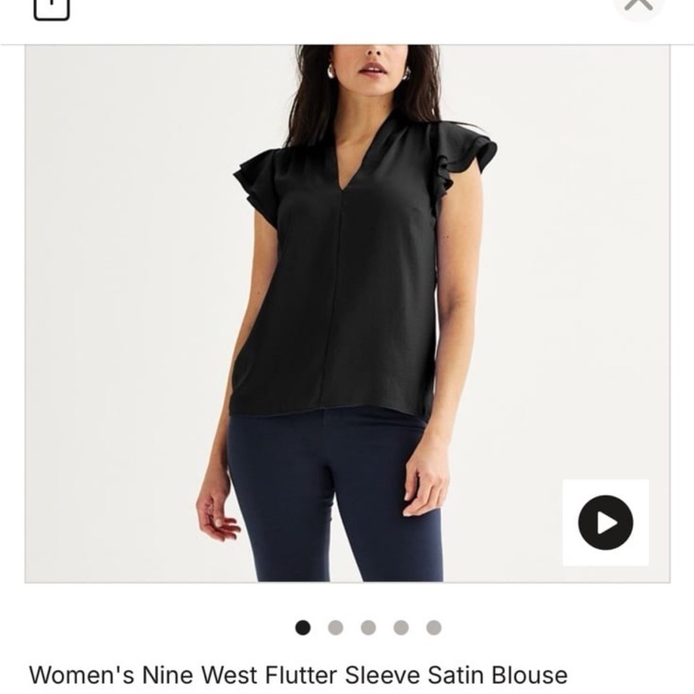Women’s Nine West flutter Sleeve satin Blouse - Picture 5 of 5
